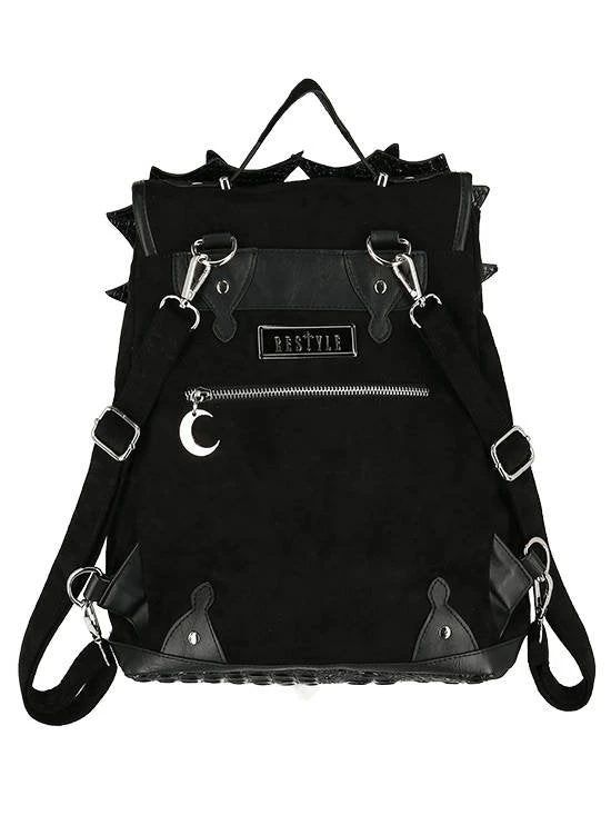 ReStyle Black Phantom Gothic Backpack With Dragon Wings 10 ReStyle Black Phantom Gothic Backpack With Dragon Wings