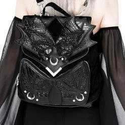 ReStyle Black Phantom Gothic Backpack With Dragon Wings 16 ReStyle Black Phantom Gothic Backpack With Dragon Wings