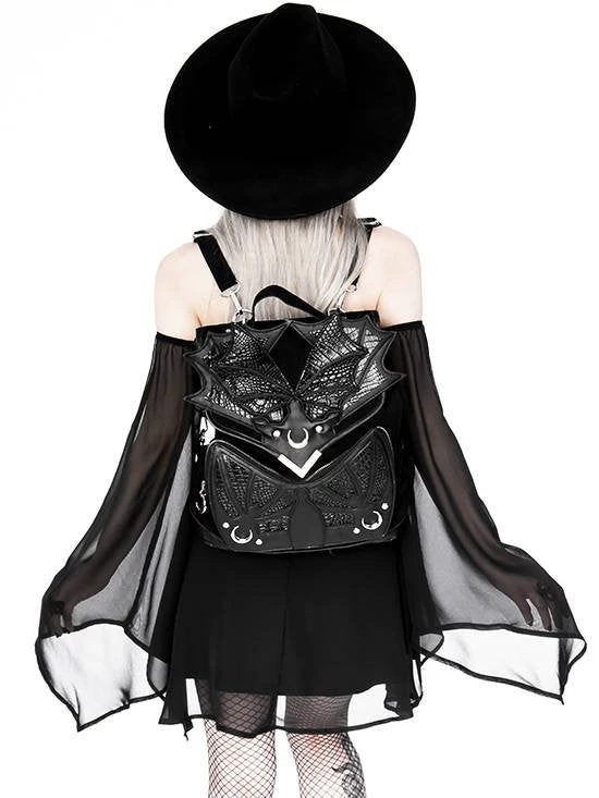ReStyle Black Phantom Gothic Backpack With Dragon Wings 6 ReStyle Black Phantom Gothic Backpack With Dragon Wings