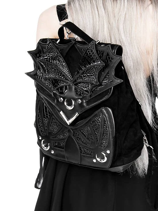 ReStyle Black Phantom Gothic Backpack With Dragon Wings 9 ReStyle Black Phantom Gothic Backpack With Dragon Wings