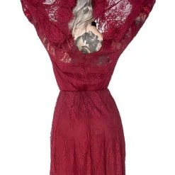 ReStyle Gothic Eyelash Lace Dress Burgundy Women's Stuff