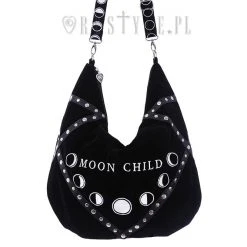 ReStyle Moon Child Black Velvet Hobo Bag