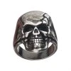 INOX Antiqued Stainless Steel Cracked Skull Ring Jewelry
