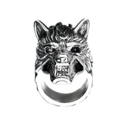 INOX Stainless Steel 3D Wolf Ring Men's Stuff