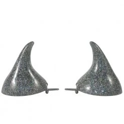 Kreepsville666 Accessories Horror Hair Horns - Silver Glitter