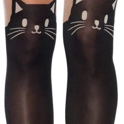 Leg Avenue Spandex Black Cat Opaque Tights