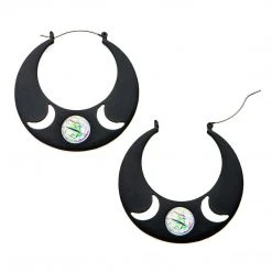 BodyVibe Jewelry Cut-Out Moon Plug Hoops
