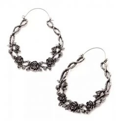 BodyVibe Oxidized Rose Vine Plug Hoops