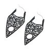 BodyVibe Jewelry Black Silicone Coated Matte Finish Planchette Hoop Earrings