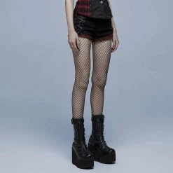 Punk Rave Punk Plaid Splice Strappy Buckles Shorts Women's Stuff