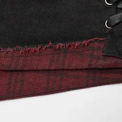 Punk Rave Punk Plaid Splice Strappy Buckles Shorts Women's Stuff