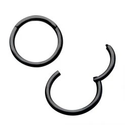 BodyVibe Black Plated Hinged Segment Ring - 18g 3/8
