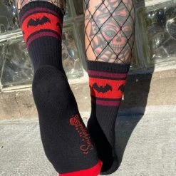 Sourpuss Bat Stripe Crew Socks Gift Ideas